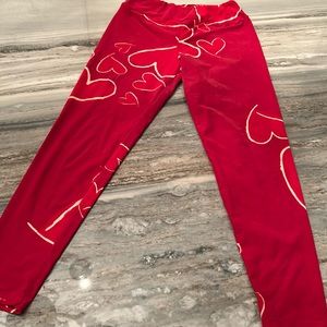 LuLaRoe stretchy heart pants super soft. Like new